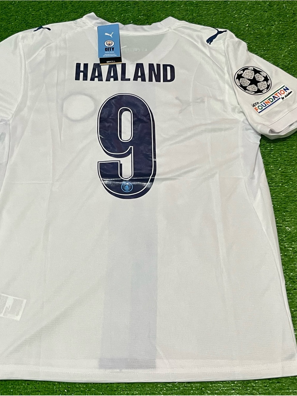 Puma White Haaland #9 Soccer Jersey